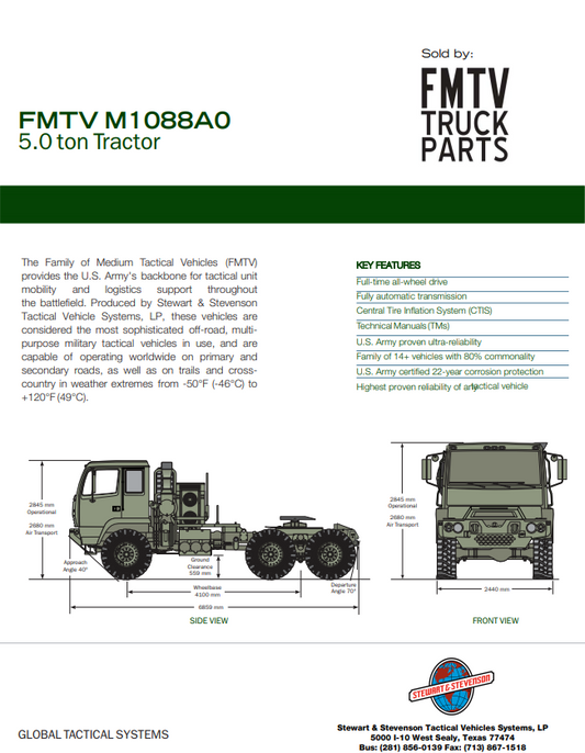 M1088A0 5.0 Tractor 78Gal 6x6